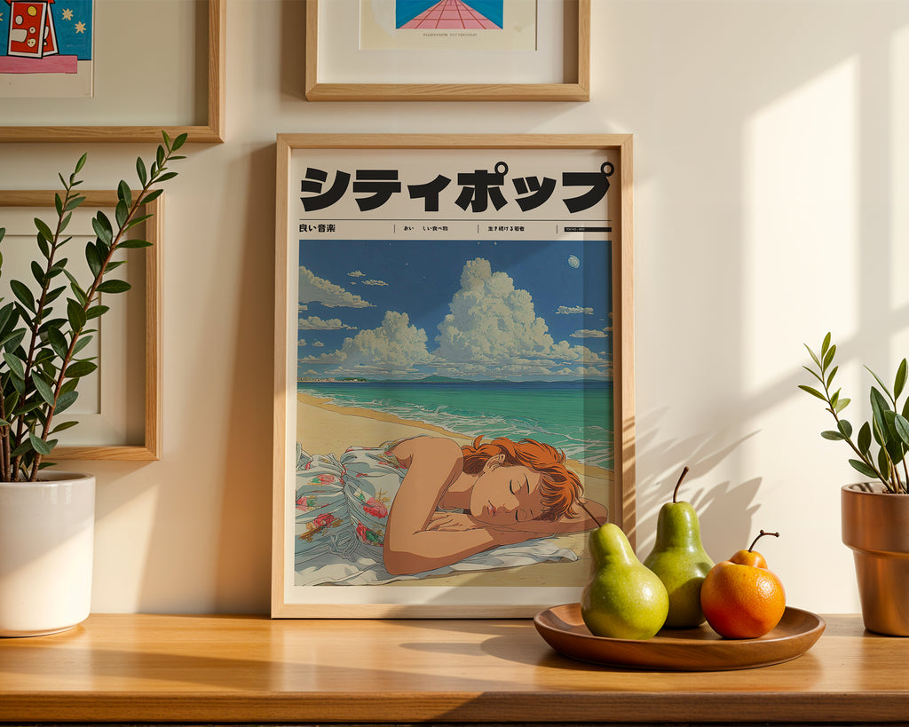 Whisper of Waves poster visualiserad på vägg – se rätt storlek med mockup från Bozetto