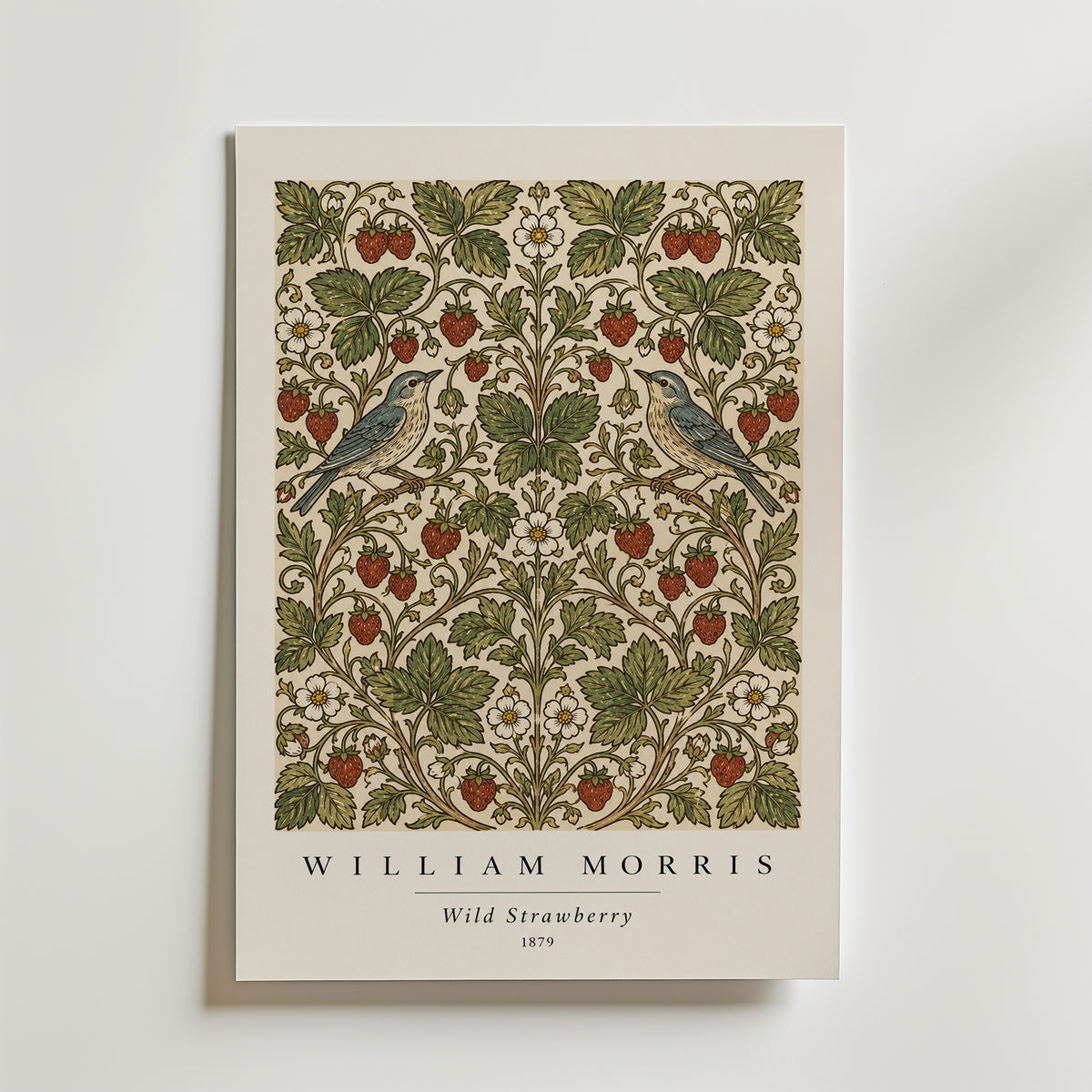 Plakat z poziomką Williama Morrisa