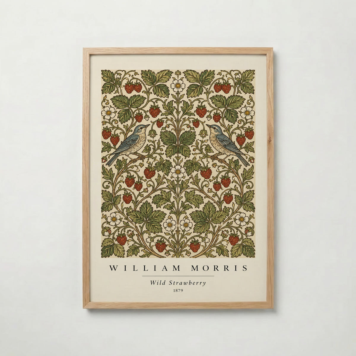 Plakat z poziomką Williama Morrisa