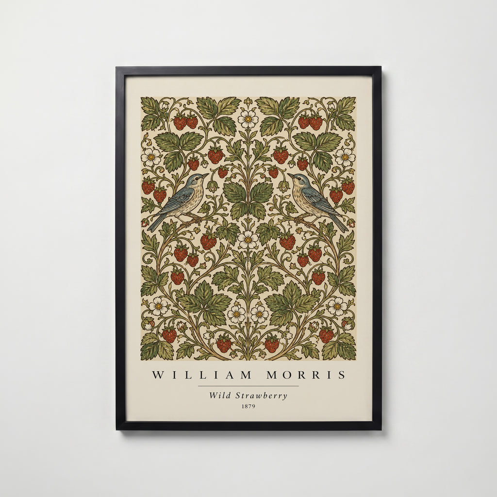 Plakat z poziomką Williama Morrisa