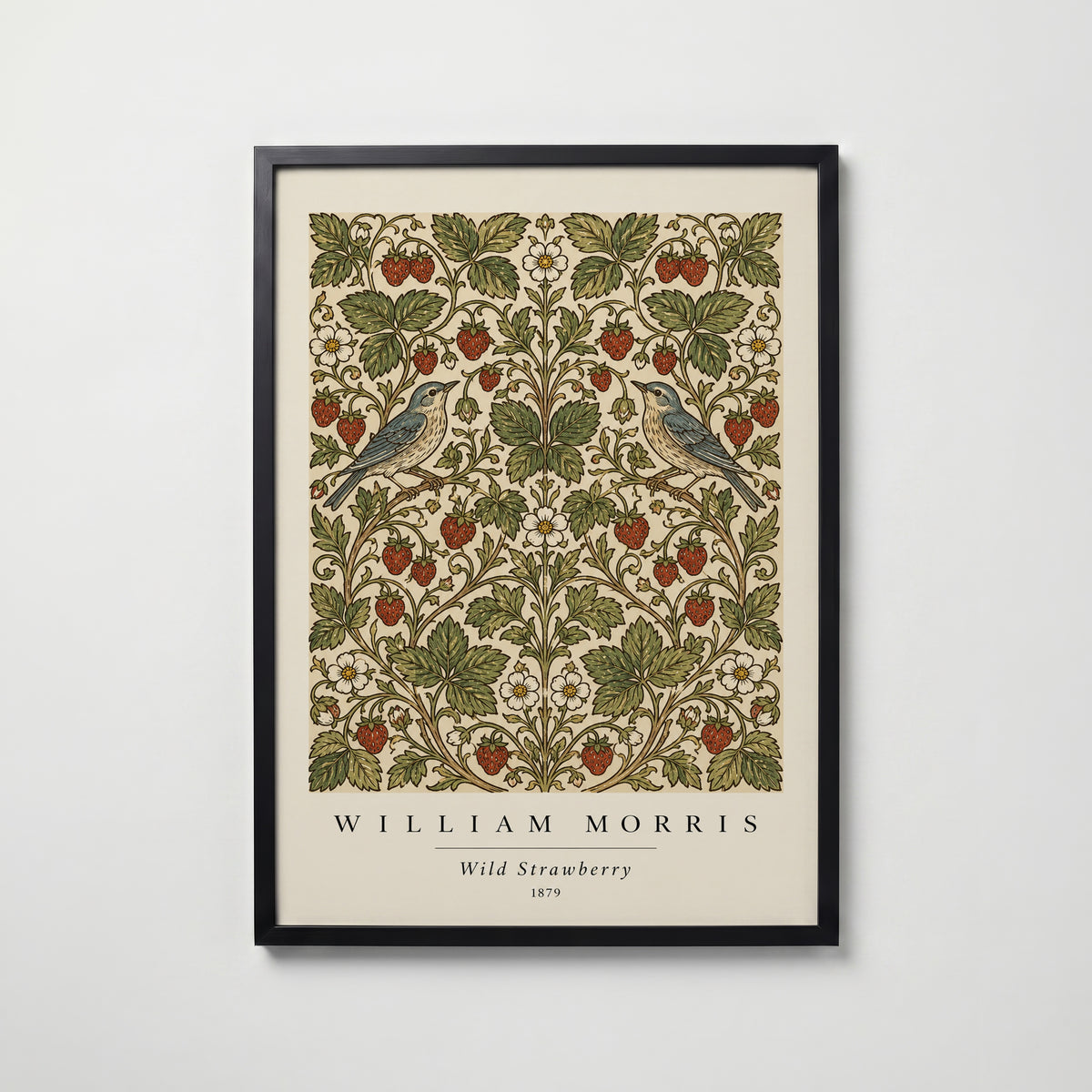 Plakat z poziomką Williama Morrisa