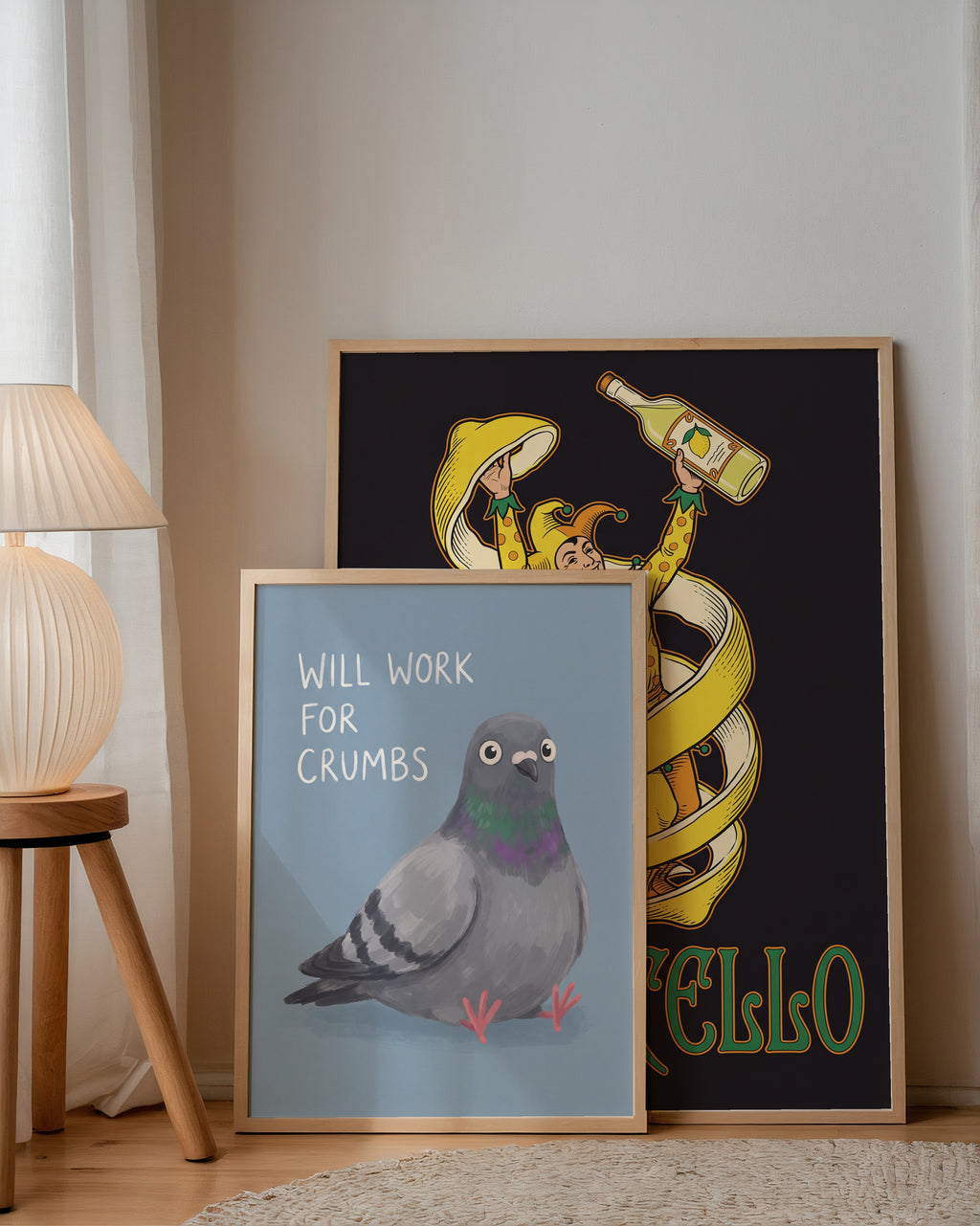 Will Work for Crumbs Poster – två posters i rum 3