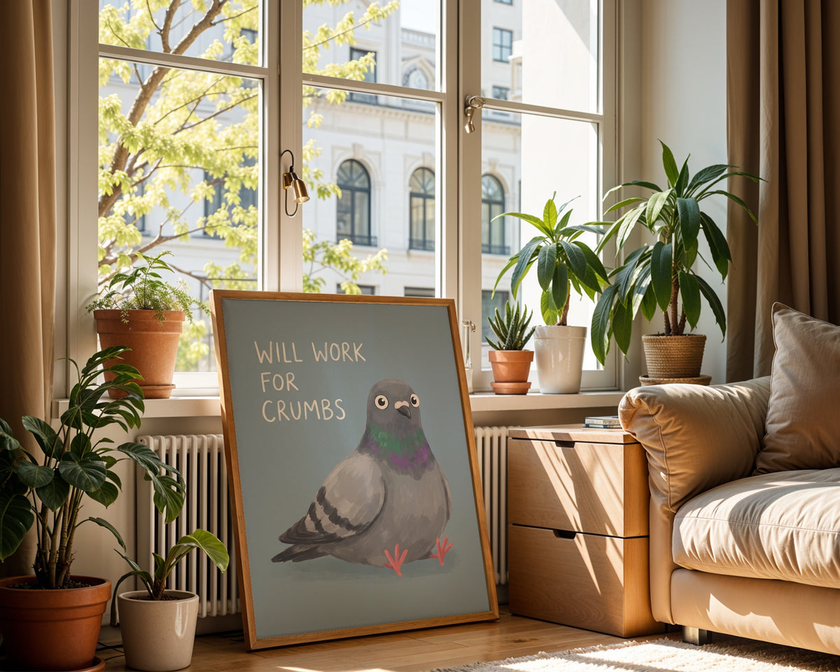 Will Work for Crumbs Poster – i rum 4