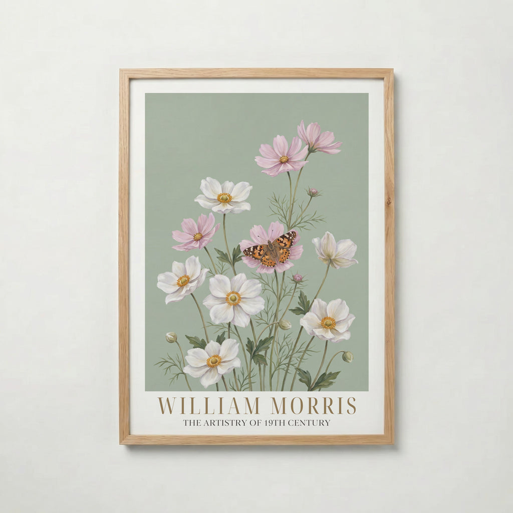 William Morris Anemones and Painted Lady Poster – ekram