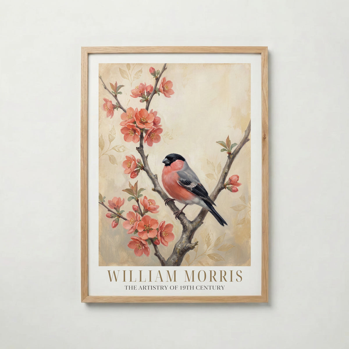 William Morris Bullfinch on Flowering Quince Poster – ekram