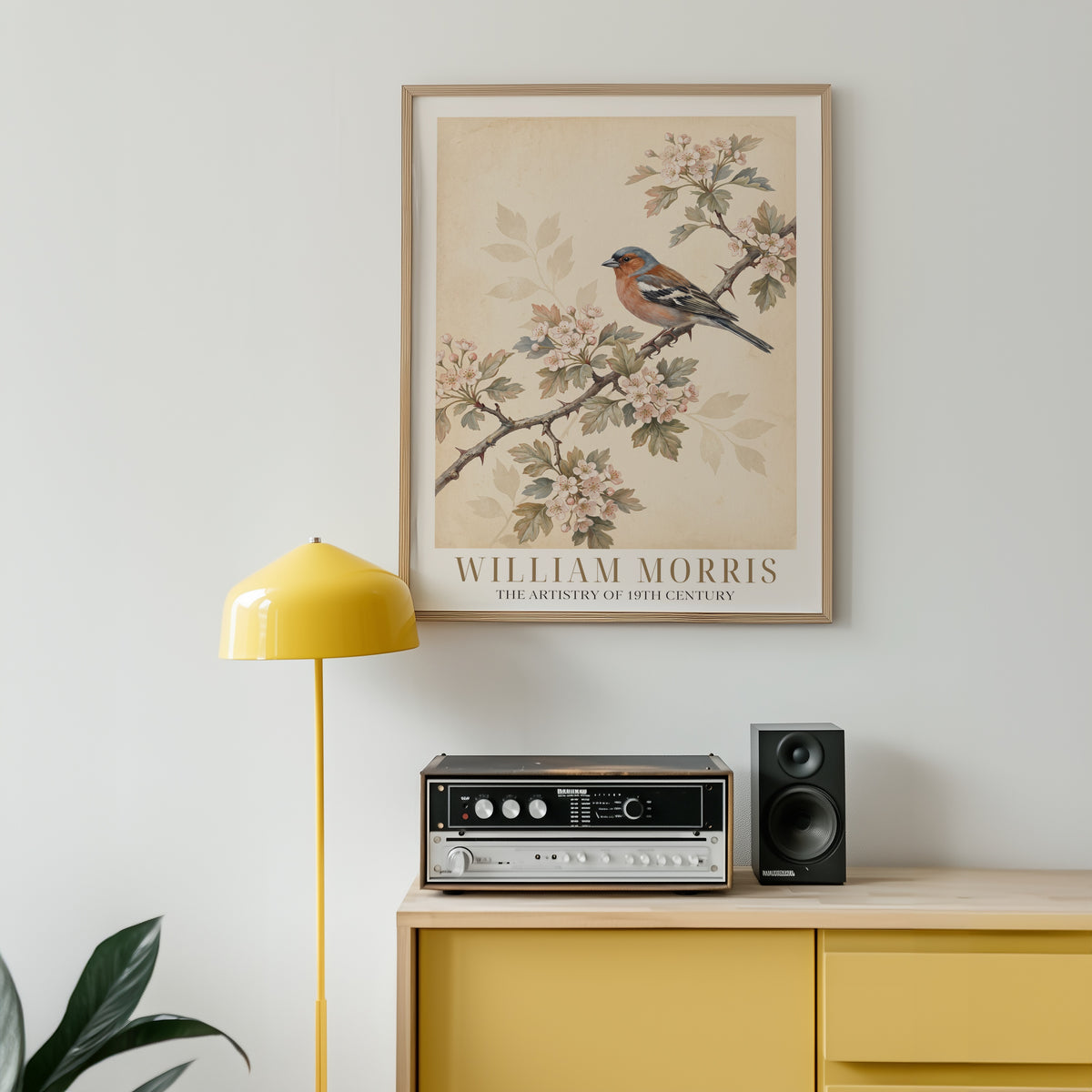 William Morris Chaffinch on Hawthorn Poster – i rum 4