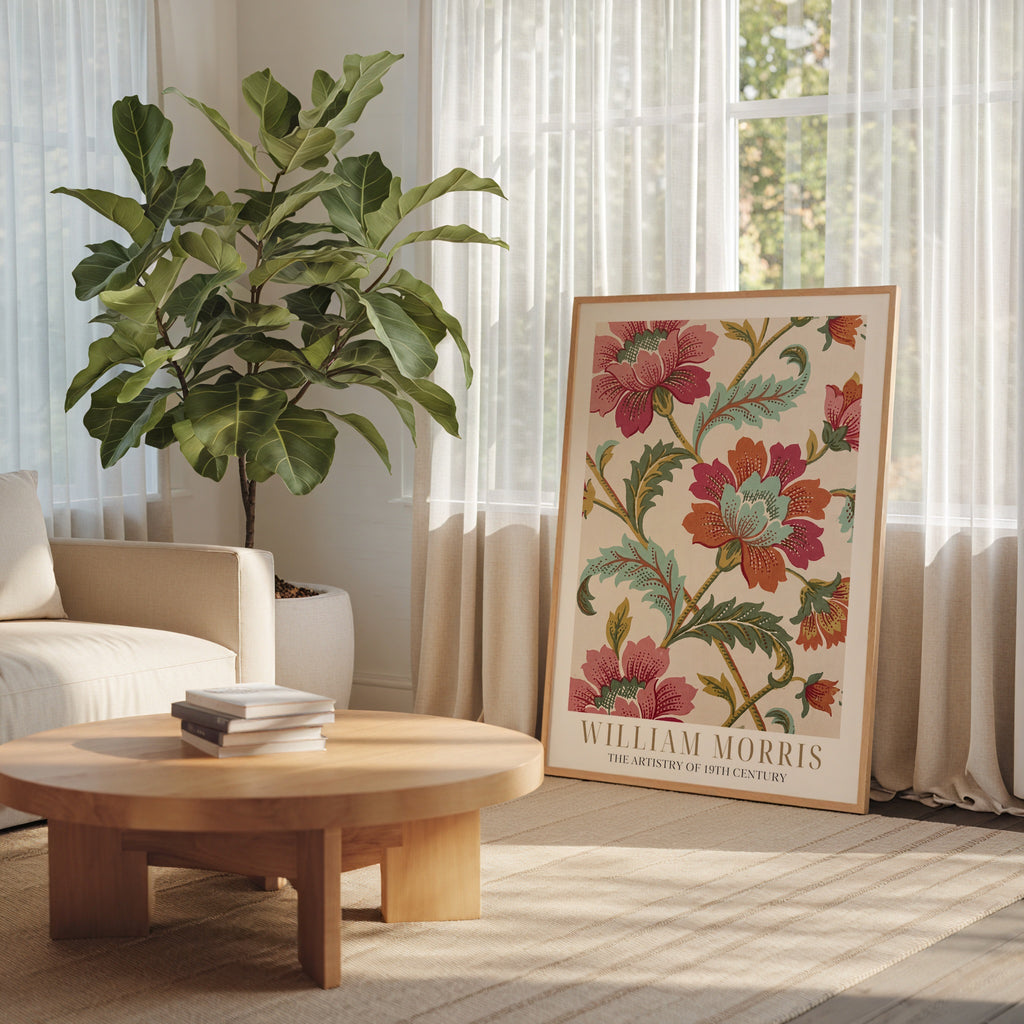 William Morris Chrysanthemum Cotton Print Poster – i rum 5
