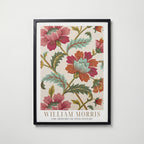 William Morris Chrysanthemum Cotton Print Poster – svart ram