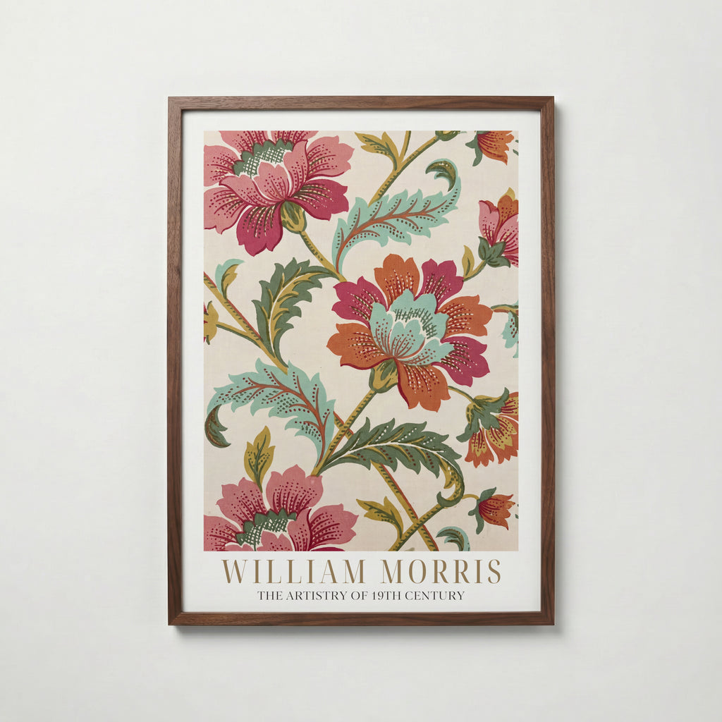 William Morris Chrysanthemum Cotton Print Poster – valnötsram