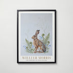 William Morris Hare Among Ferns and Forget-Me-Nots Poster – svart ram