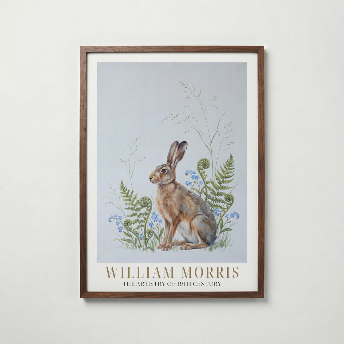 William Morris Hare Among Ferns and Forget-Me-Nots Poster – valnötsram