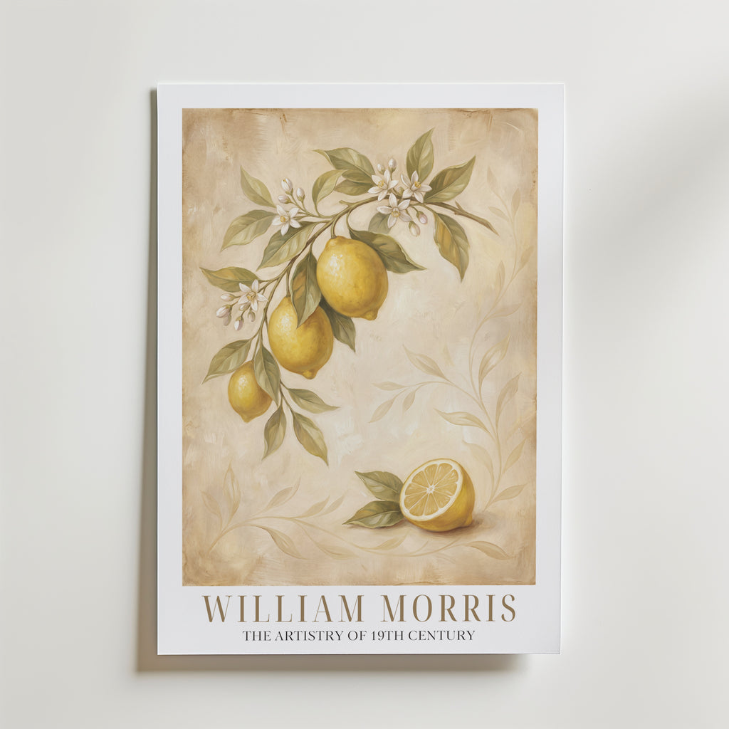 William Morris Lemon Branch in Bloom Poster – med passepartout