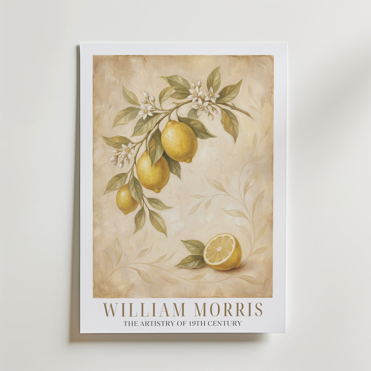 William Morris Lemon Branch in Bloom Poster – med passepartout