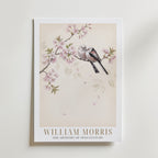 William Morris Long-Tailed Tits in Cherry Blossom Poster – med passepartout