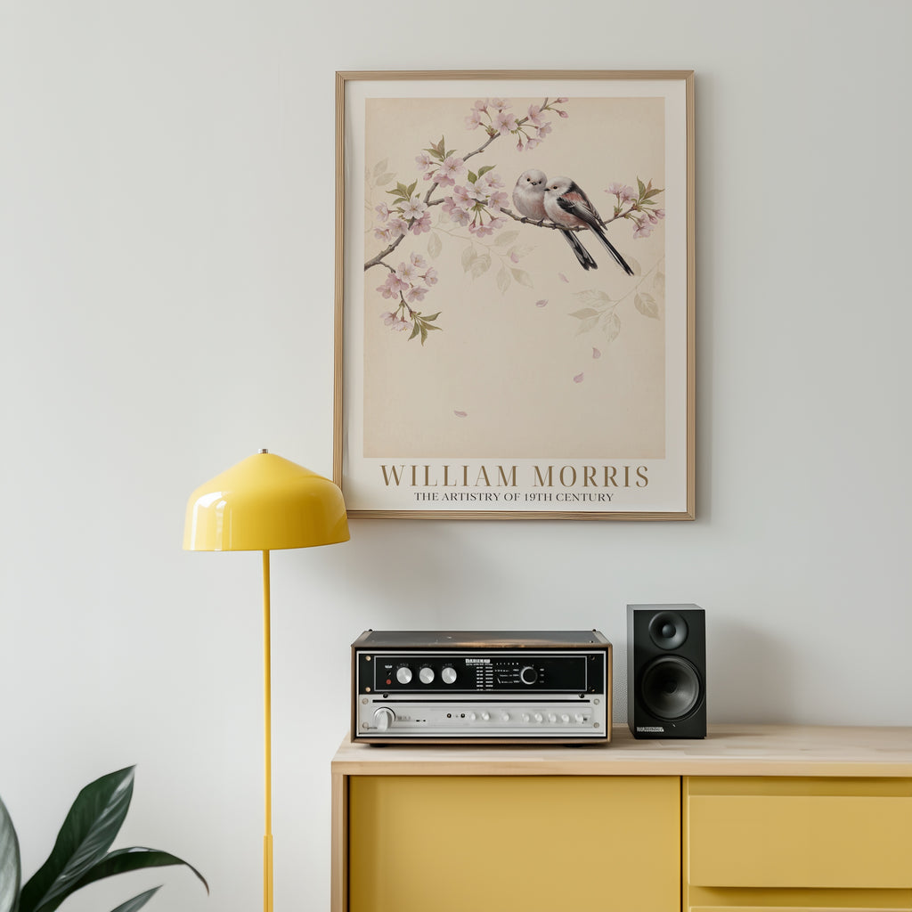 William Morris Long-Tailed Tits in Cherry Blossom Poster – i rum 2