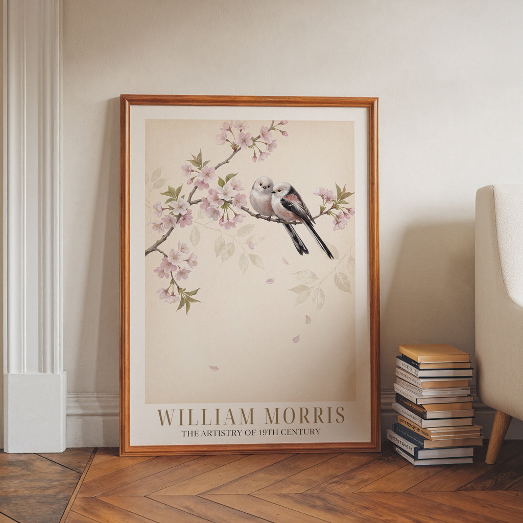 William Morris Long-Tailed Tits in Cherry Blossom Poster – i rum 4