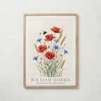 William Morris Meadow Poppies and Cornflowers Poster – ekram