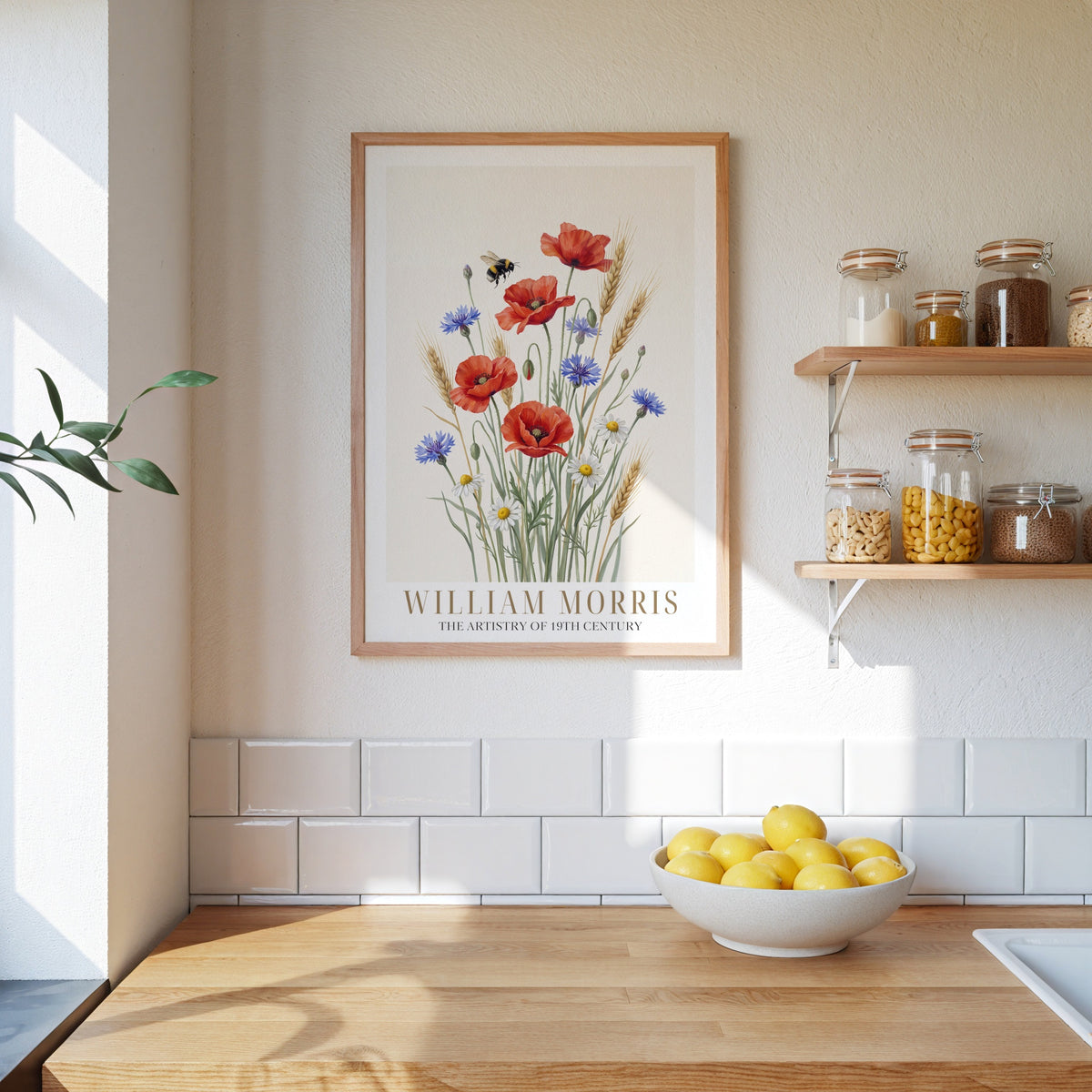 William Morris Meadow Poppies and Cornflowers Poster – i rum 2