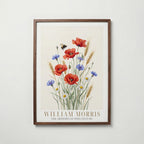 William Morris Meadow Poppies and Cornflowers Poster – valnötsram