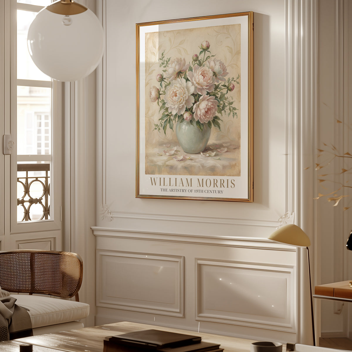 William Morris Peonies in a Celadon Vase Poster – i rum 1