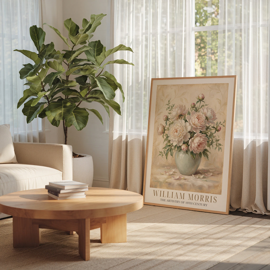 William Morris Peonies in a Celadon Vase Poster – i rum 5