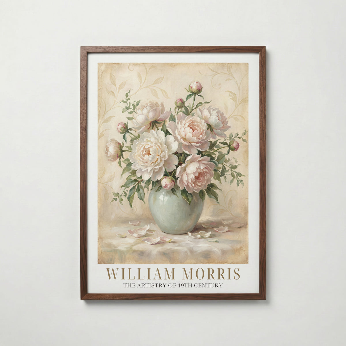 William Morris Peonies in a Celadon Vase Poster – valnötsram