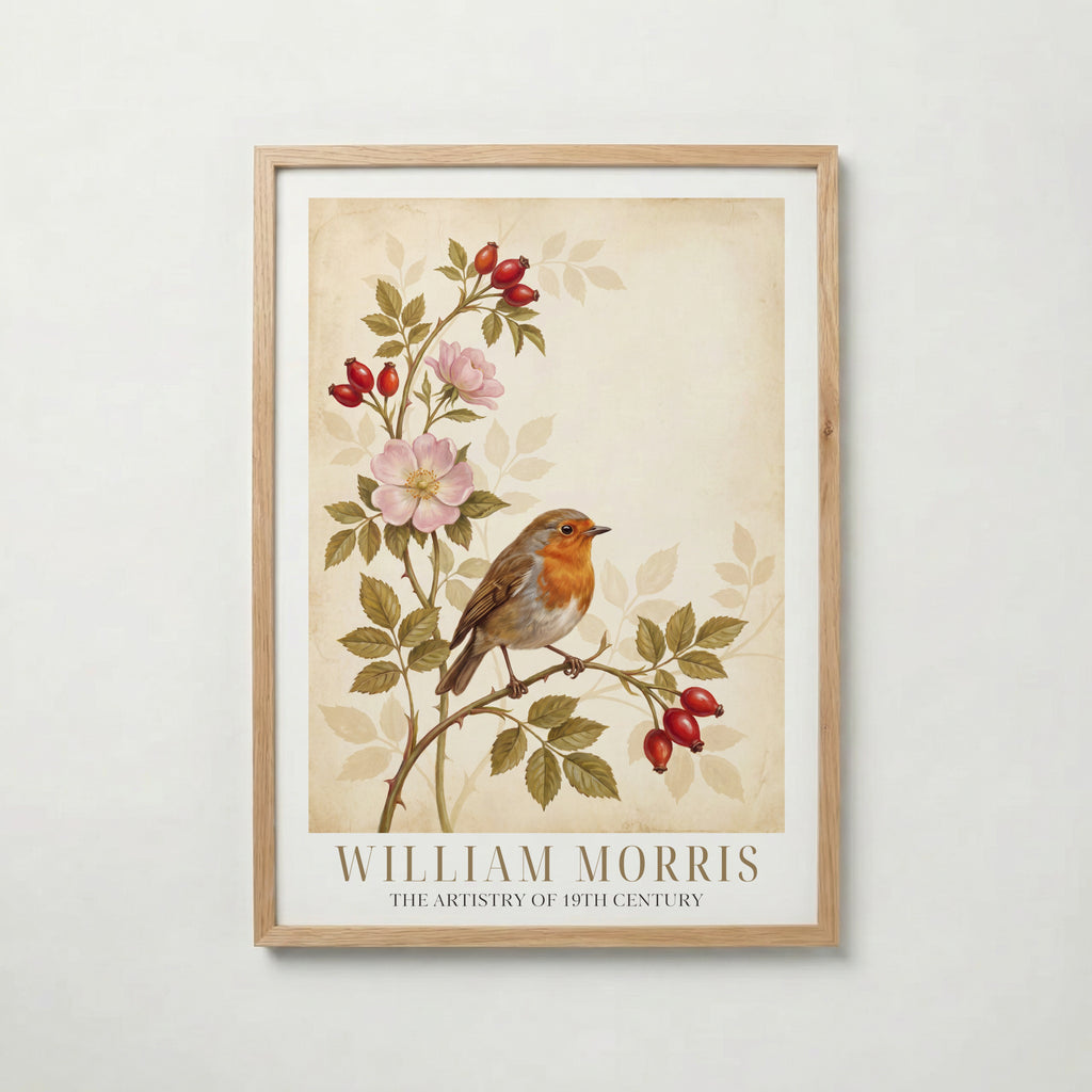 William Morris Robin and Rose Hips Poster – ekram
