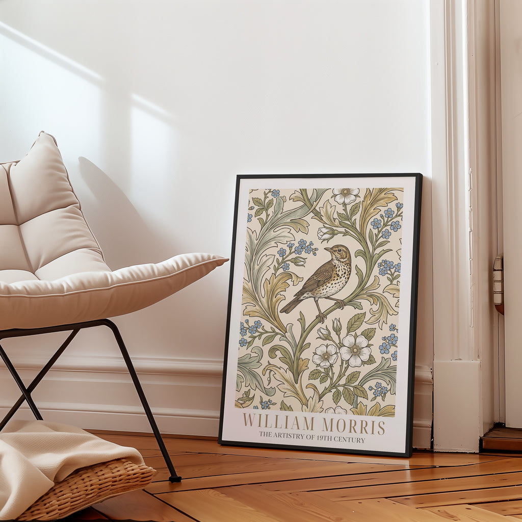 William Morris Song Thrush Woodblock Poster – i rum 1