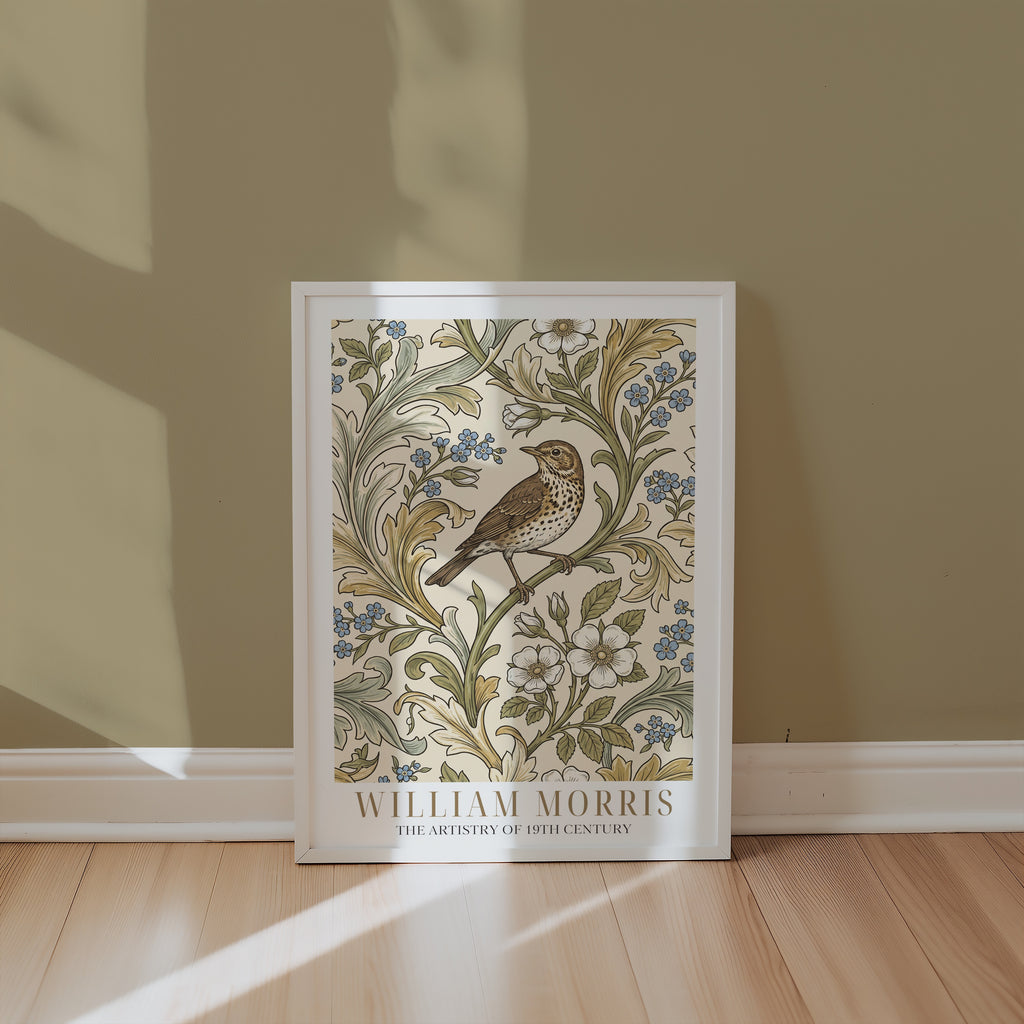William Morris Song Thrush Woodblock Poster – i rum 2