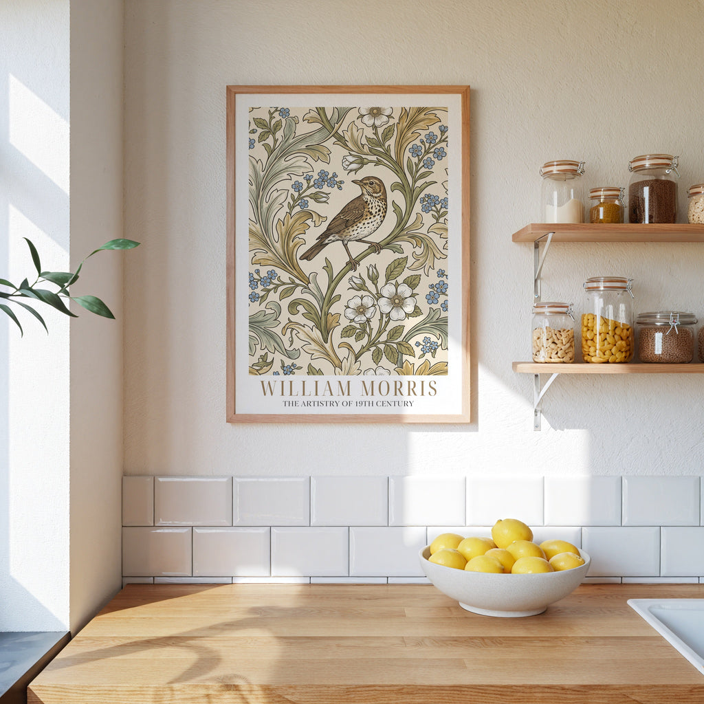 William Morris Song Thrush Woodblock Poster – i rum 5