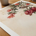 William Morris Sparrow and Pomegranate Poster – närbild på papper