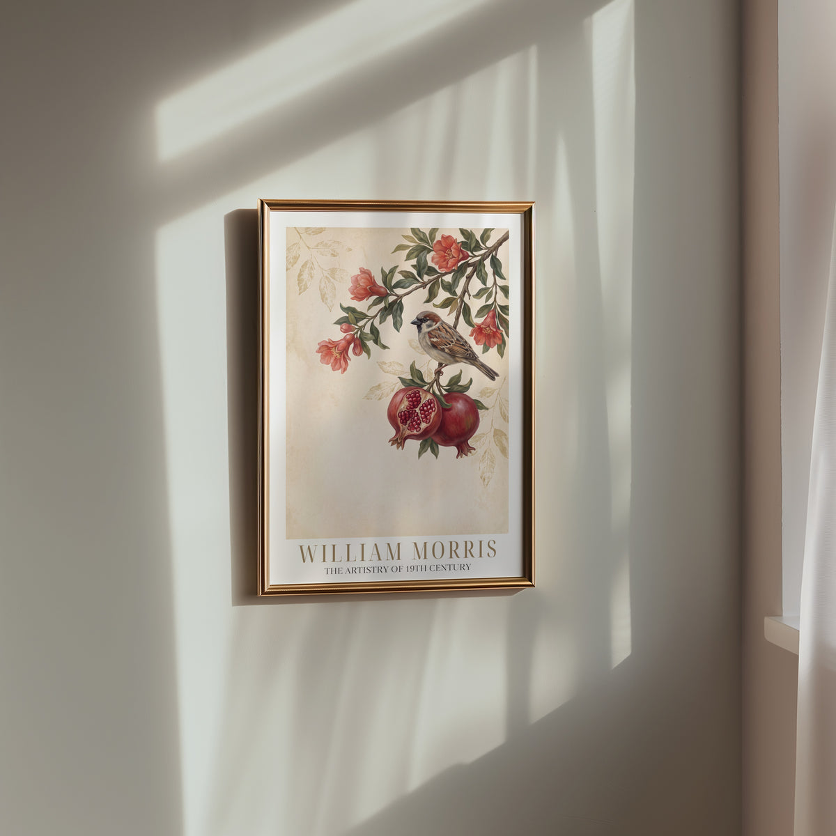 William Morris Sparrow and Pomegranate Poster – i rum 5