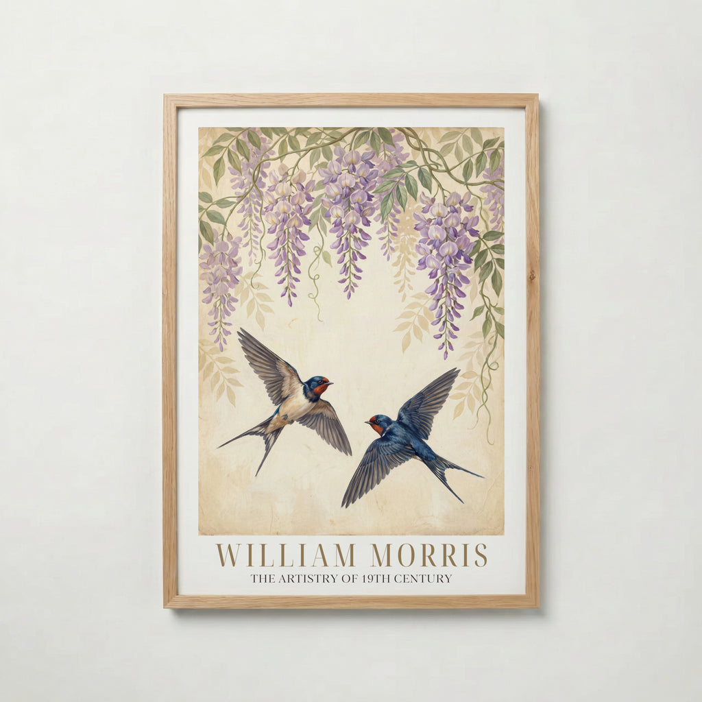 William Morris Swallows Beneath the Wisteria Poster – ekram