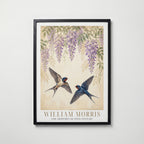 William Morris Swallows Beneath the Wisteria Poster – svart ram