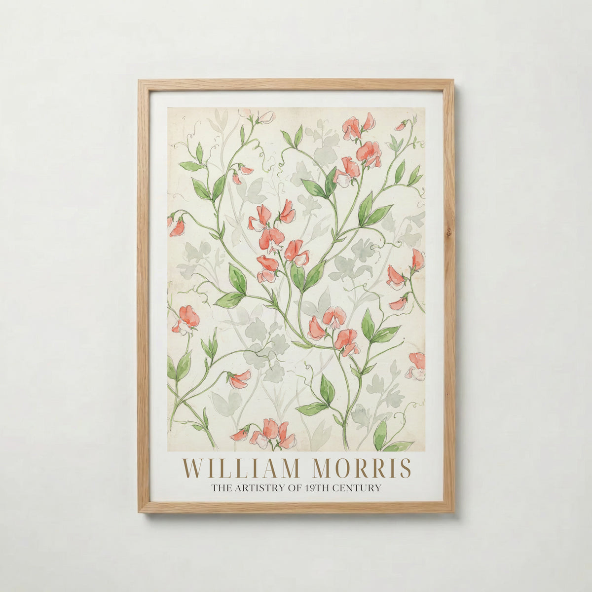 William Morris Sweet Pea Watercolour Study Poster – ekram