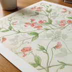 William Morris Sweet Pea Watercolour Study Poster – närbild på papper