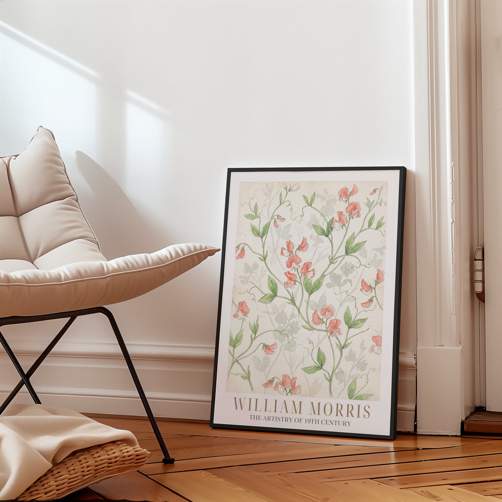 William Morris Sweet Pea Watercolour Study Poster – i rum 1