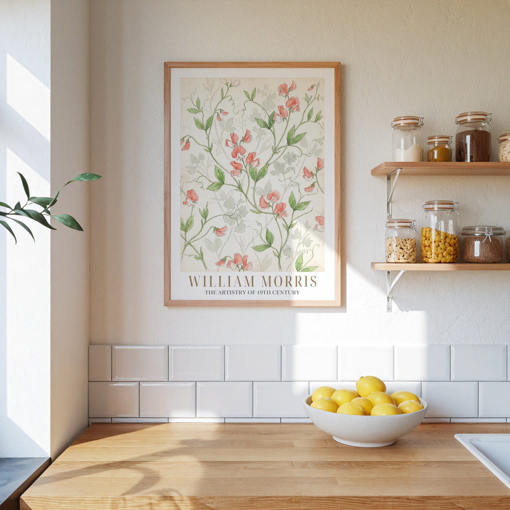 William Morris Sweet Pea Watercolour Study Poster – i rum 2
