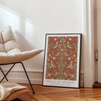 William Morris Thrushes and Strawberries on Terracotta Poster – i rum 1
