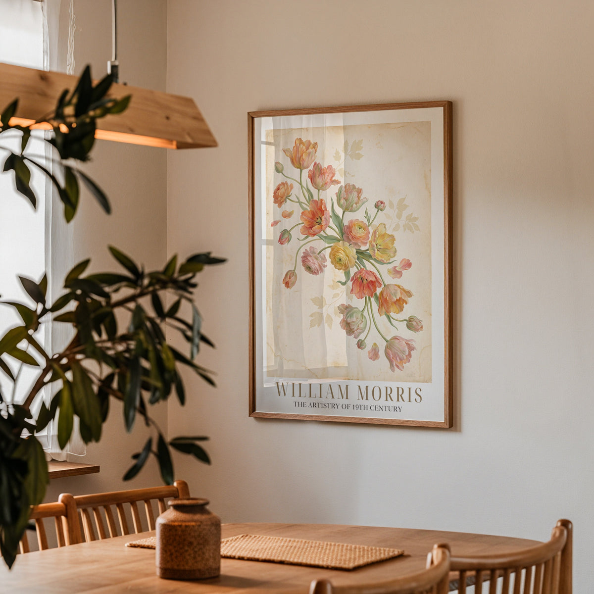 William Morris Tulips and Ranunculus Poster – i rum 1