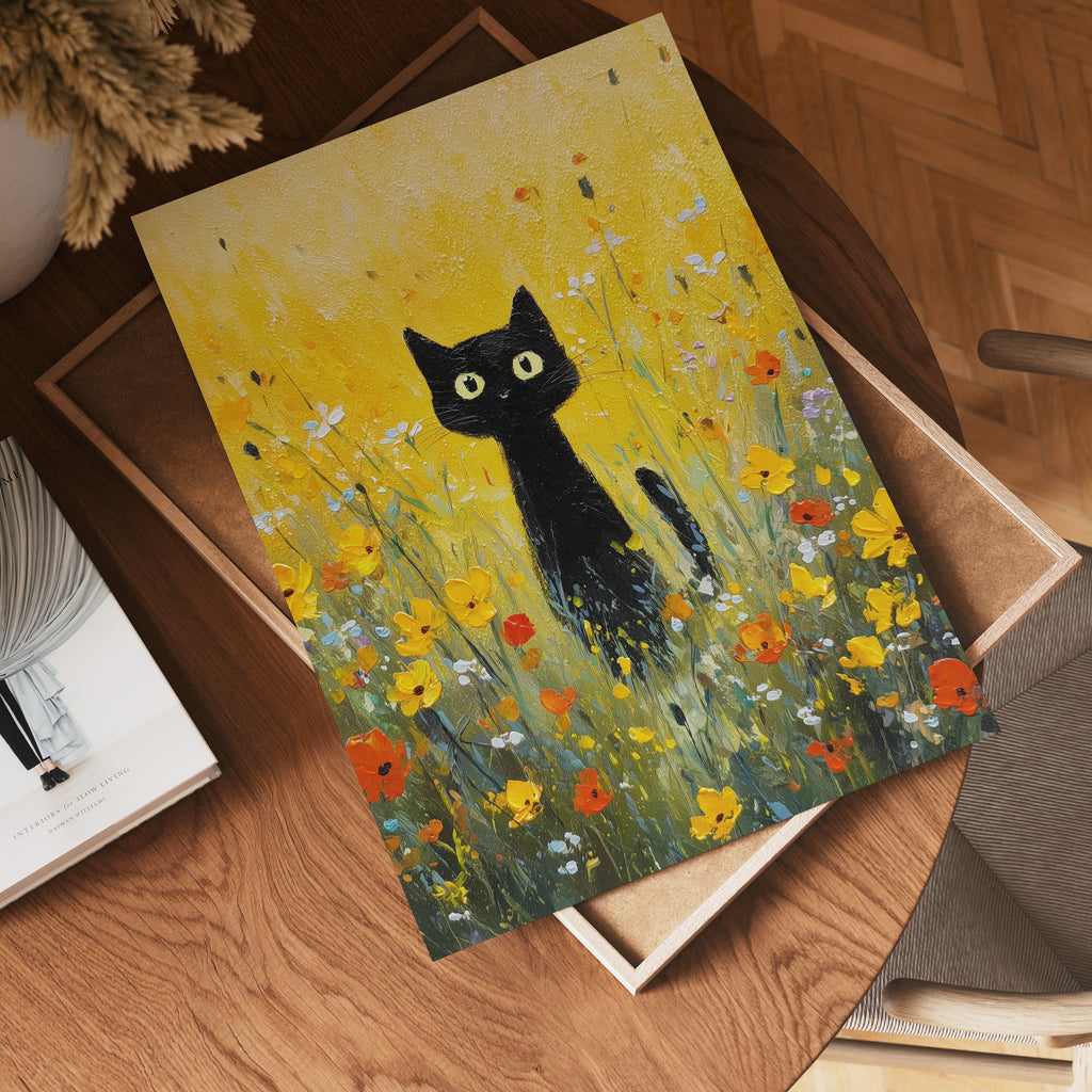 Storleksjämförelse för Golden Meadow Watcher affisch – Bozetto erbjuder flera format