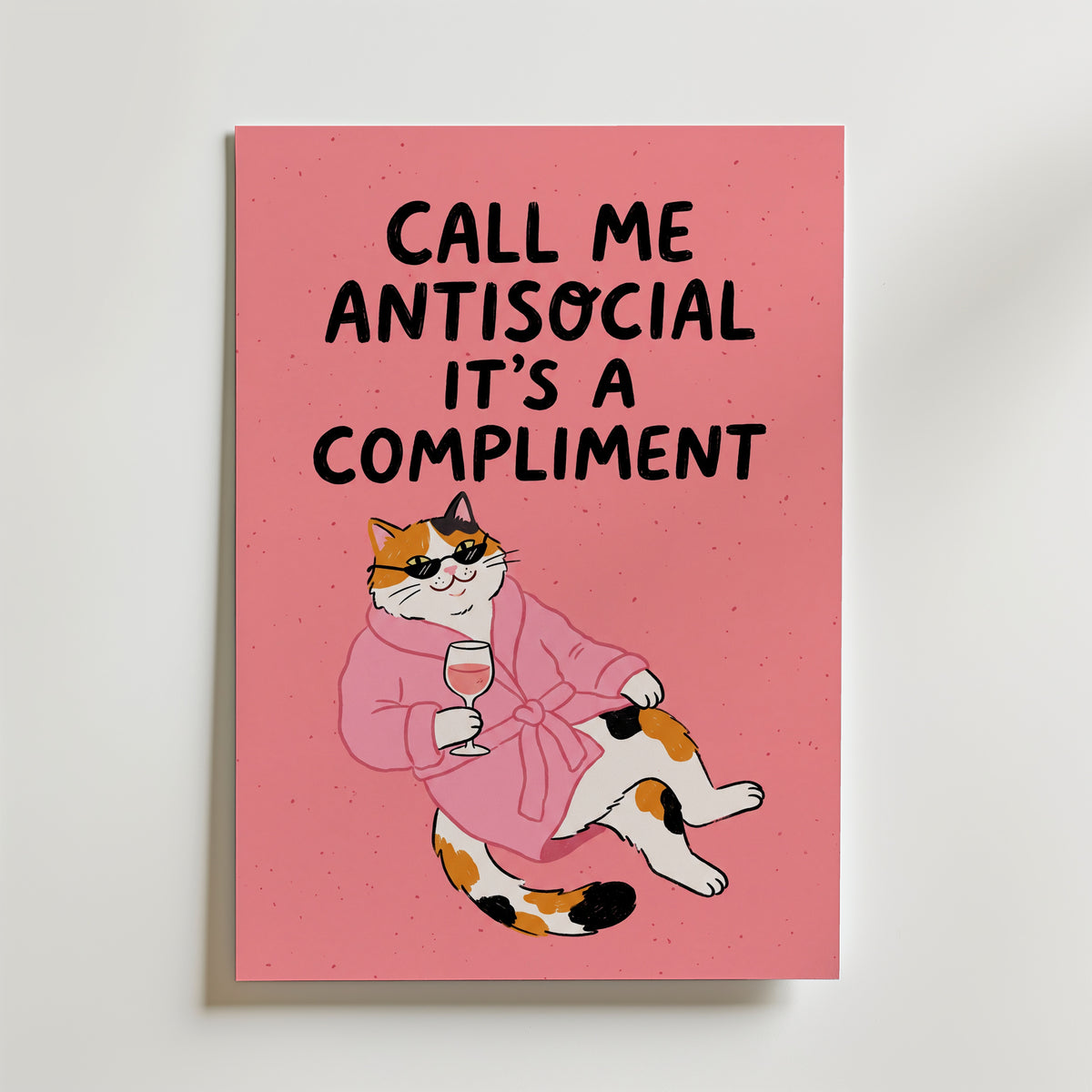 Call Me Antisocial Poster – canvas utan passepartout