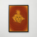 Celestial Mind Poster i svart ram, bränd terrakotta väggkonst från Bozetto