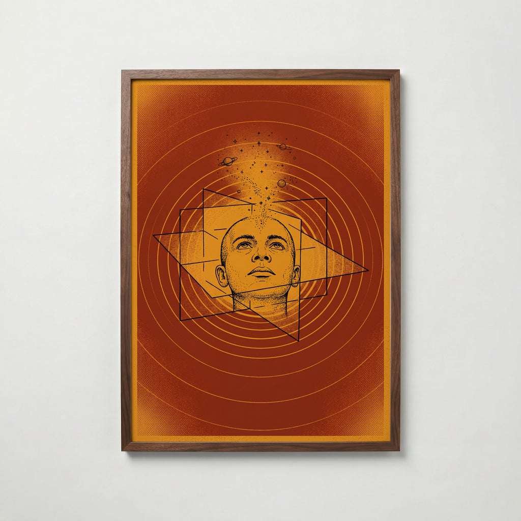 Celestial Mind Poster i valnötsram, stjärnhimmel, fri frakt över 499 kr