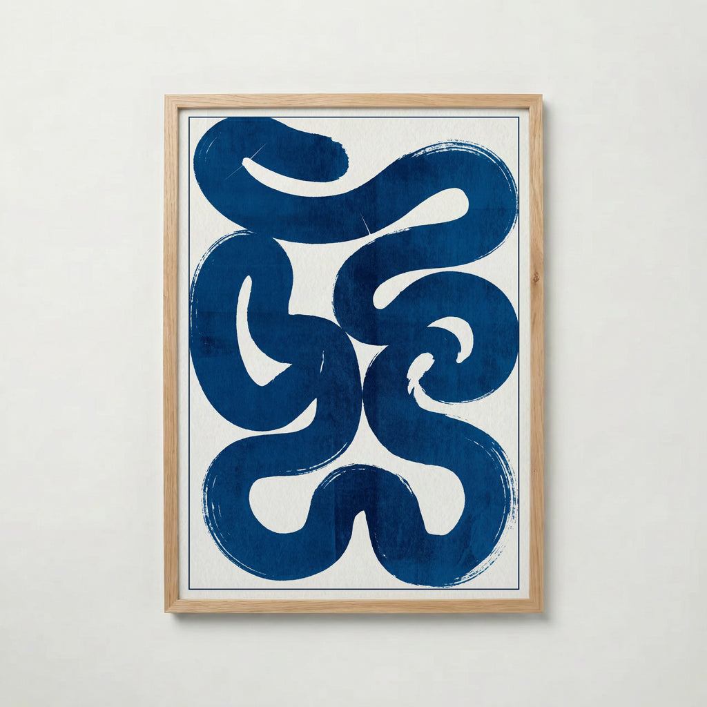 Blue Current Poster i ekram, premiumtryck från Bozetto