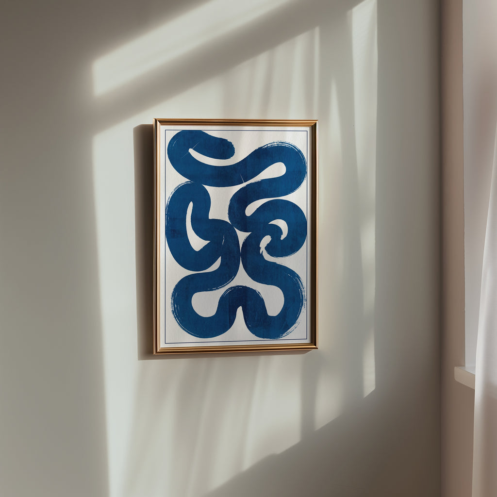 Blue Current Poster på vägg i vardagsrum, fri frakt över 499 kr