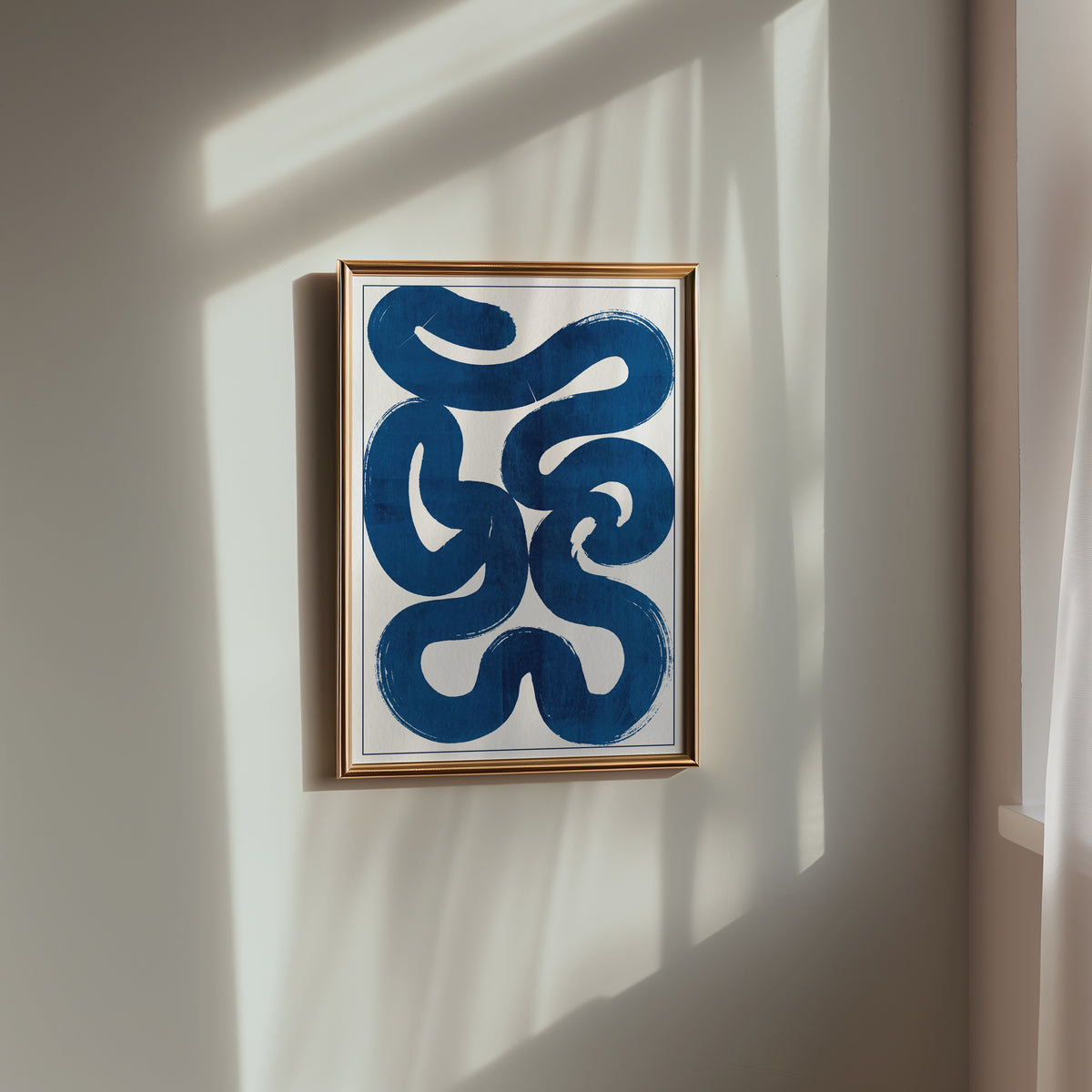 Blue Current Poster på vägg i vardagsrum, fri frakt över 499 kr