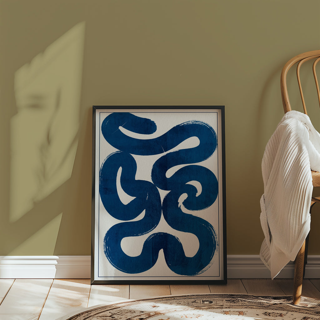 Blue Current Poster i stilren inredning, premiumtryck från Bozetto