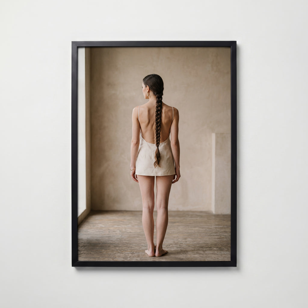 Braided Back Poster i svart ram, tryckt i Sverige
