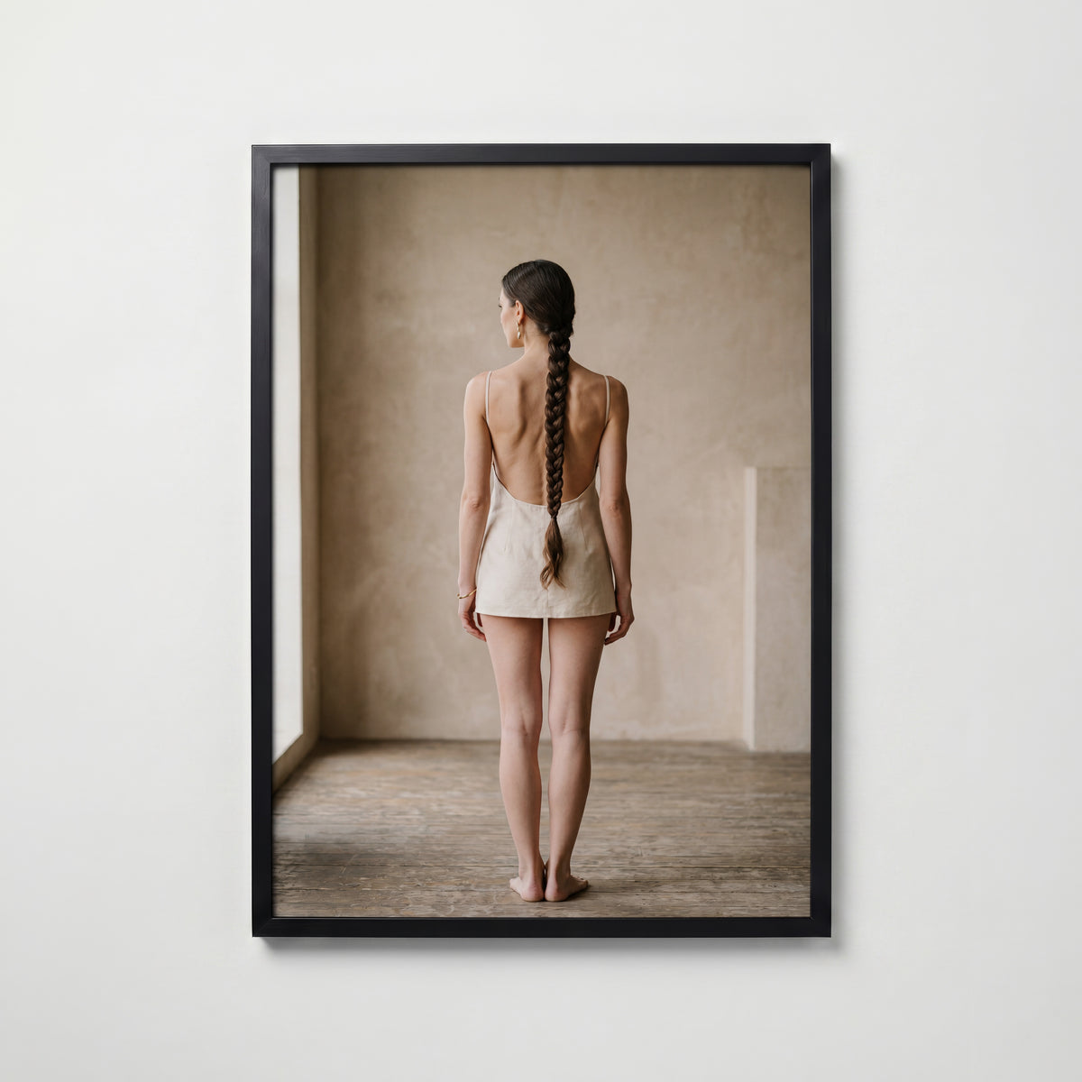 Braided Back Poster i svart ram, tryckt i Sverige